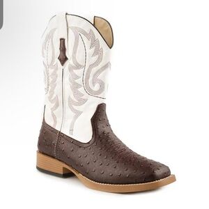 ROPER- Bump (White/Brown) - Little Kids / Big Kids Cowboy Boots size 3